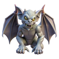 stunning classic A grotesque gargoyle, wings folded, stone skin, high quality png