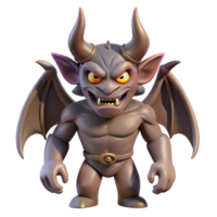 magnificent minimalist A fearsome demon, horns and wings, menacing gaze, professional png