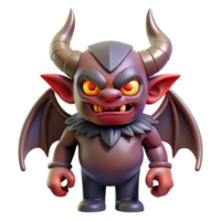 elegant artistic A fearsome demon, horns and wings, menacing gaze, original png