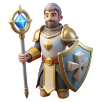 vibrant rustic A brave paladin, in shining armor, holy symbol, authentic png