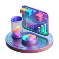impressive modern Holographic interface display with complex data visualization high quality png