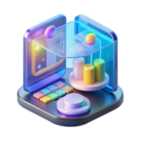 elegant classic Holographic interface display with complex data visualization genuine png