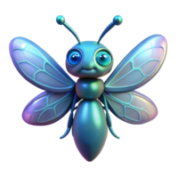 magnificent classic Alien insect with bioluminescent wings high resolution png