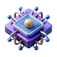vibrant minimalist Quantum computer processor with complex quantum entanglement professional png