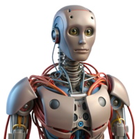 stunning minimalist Robot torso with exposed wires and mechanisms genuine png