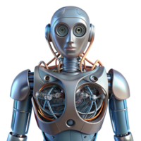 extraordinary minimalist Robot torso with exposed wires and mechanisms premium png