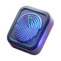 wonderful artistic Biometric fingerprint scanner with glowing sensor high resolution png