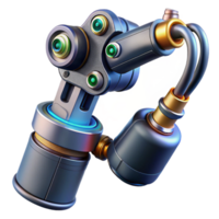serene creative Cyberpunk robotic arm with intricate wiring high quality png