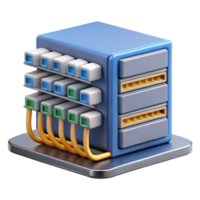 vibrant modern Data center rack with network cables original png