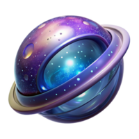 serene artistic A floating, magical orb, swirling with galaxies 4K png