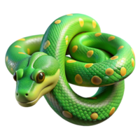 magnificent rustic A slithering green tree python, detailed png