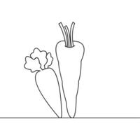 Carrot single-line art symbolizes health and nature in a minimal form vector