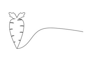 Carrot single-line art elegantly depicts the shape of a carrot with a single continuous line, highlighting its natural form and simplicity vector