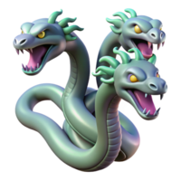 stunning minimalist Hydra, multi-headed serpent, exclusive png