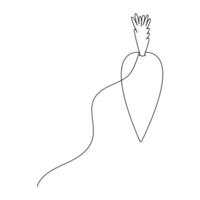 Carrot single-line art captures the natural shape of a carrot with simple elegance. vector