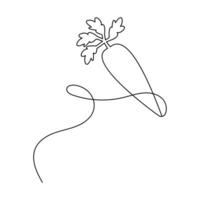 In one stroke, carrot single-line art transforms a veggie into visual poetry vector