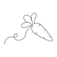 Carrot single-line art balances fun and simplicity in one elegant stroke vector