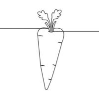 The continuous line captures the essence of a carrot without detail overload vector