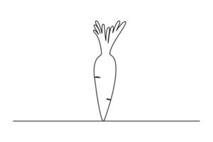 The smooth flow of the line mirrors the organic shape of a carrot. vector