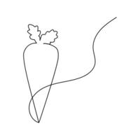 This single-line carrot design reflects both simplicity and creativity. vector
