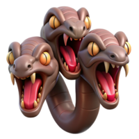 stunning modern Hydra's Heads, multiple severed snake heads, genuine png