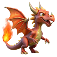 magnificent rustic Dragon, fire-breathing mythical creature high resolution png