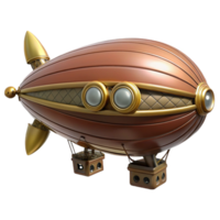 stunning creative Steampunk zeppelin miniature with intricate details and propellers premium png