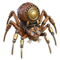 impressive creative Steampunk clockwork spider with intricate gears and articulated legs authentic png
