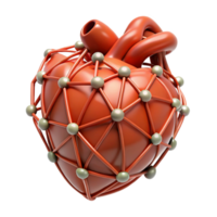 wonderful abstract A stylized human heart made of interconnected wires, professional png