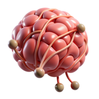 elegant artistic A single, stylized brain with interconnected neural pathways, detailed png