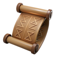 extraordinary minimalist A single, open scroll with ancient runes inscribed professional png