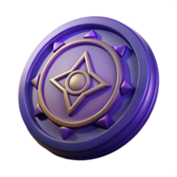 elegant creative A single, ancient coin with mystical symbols 4K png