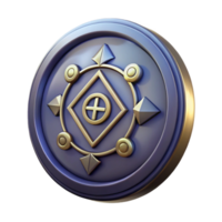 impressive rustic A single, ancient coin with mystical symbols high quality png