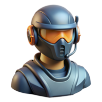 beautiful vintage Futuristic soldier helmet with visor and integrated communication system authentic png