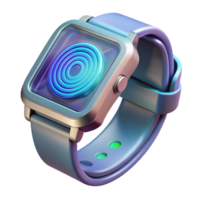 magnificent rustic Futuristic wristwatch with holographic display and biometric sensors authentic png