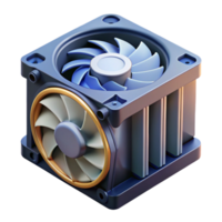 beautiful modern CPU cooler with heatsink and fan high resolution png