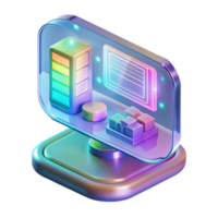 serene classic Holographic interface display with complex data original png