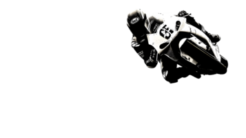 Motorcycle Racer in Action Dynamic Silhouette of a Rider Leaning into a Turn on a Dark Backgro png