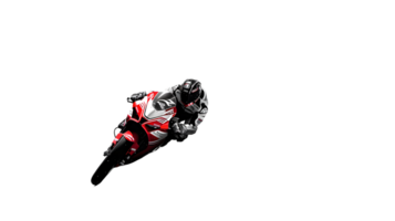 Motorcycle Racer in Action Dynamic Speed and Precision on a Dark Background png