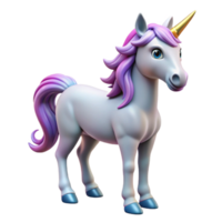 dramatic modern Unicorn, mythical horse with a single horn, high resolution png