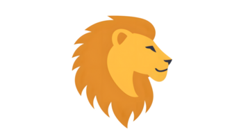 A majestic lion head in profile featuring a vibrant mane and serene expression ideal for wild png