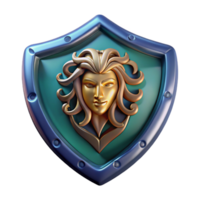 dramatic classic Aegis shield, with Medusa's head, authentic png