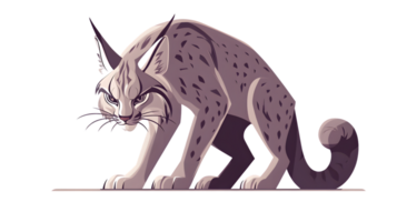 A majestic wild feline in a stalking pose featuring detailed fur patterns and sharp features f png
