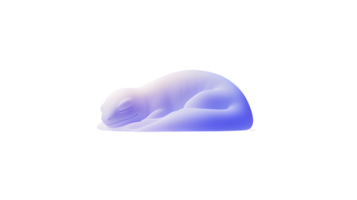 A serene sleeping creature with a smooth gradient texture curled up in a peaceful slumber png