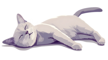 A serene sleeping cat with soft fur perfect for relaxation and pet themes png