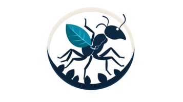 Ant Carrying Leaf in Circular Frame Nature and Ecology Illustration for Design Projects png