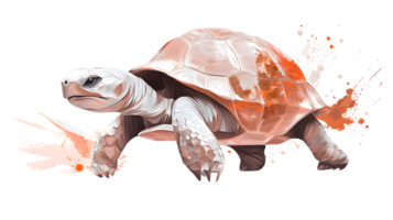 Artistic Illustration of a Turtle with Abstract Splash Background Perfect for Nature and Wildl png