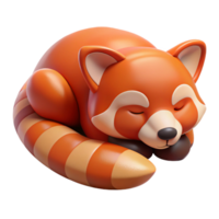 beautiful rustic A sleeping red panda original png
