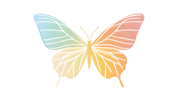 Colorful Gradient Butterfly with Pastel Wings Nature Illustration Artistic Design for Creativ png