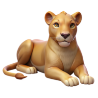 beautiful creative A resting lioness 4K png
